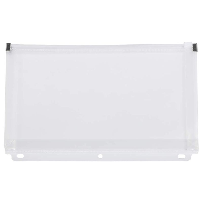 JAM PAPER Plastic 3 Hole Punch Binder Envelopes with Zip Closure - #10 Wallet Booklet - 6 x 9 1/2 - Clear - 12/Pack - Image 1